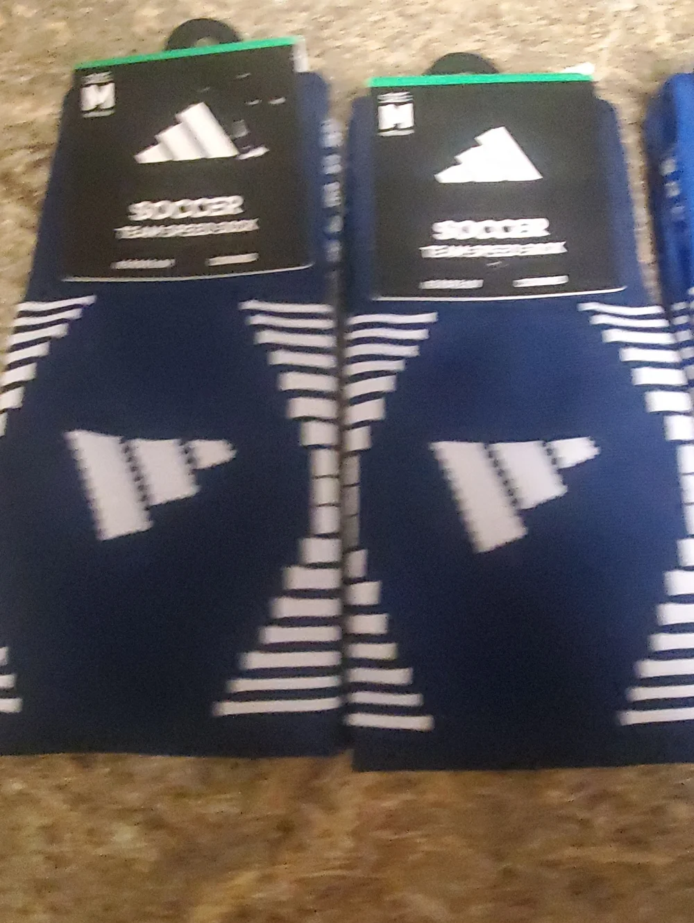 ADIDAS SOCCER TEAM SPEED SOCKS NWT SET OF 4. MED. OVER THE CALF. BLUE